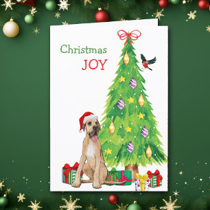 Cartes Pour Fêtes Annuelles Grand chien Danois et arbre de Noël