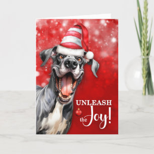 Cartes Pour Fêtes Annuelles Grand chien Danse déchaîner la joie Noël