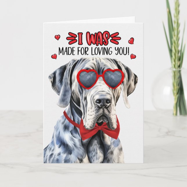 Cartes Pour Fêtes Annuelles Grand chien Danse fait pour vous aimer Valentine (Devant)