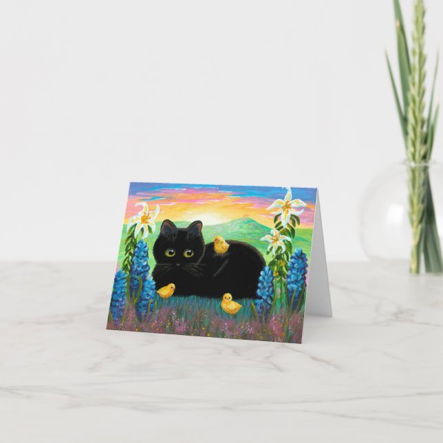 Cartes Pour Fêtes Annuelles Grand chrétien observé Creationarts de poussins de (Devant)
