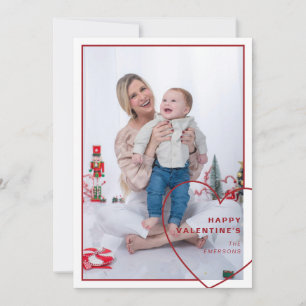 Cartes Pour Fêtes Annuelles Grand coeur avec photo design moderne