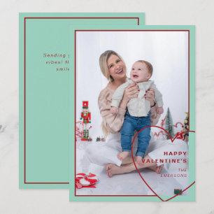 Cartes Pour Fêtes Annuelles Grand coeur avec photo design moderne