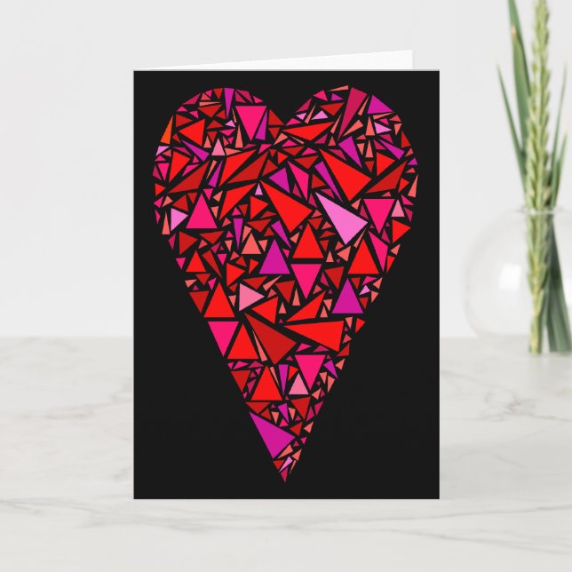 Cartes Pour Fêtes Annuelles Grand Coeur en verre tendu Valentine (Devant)