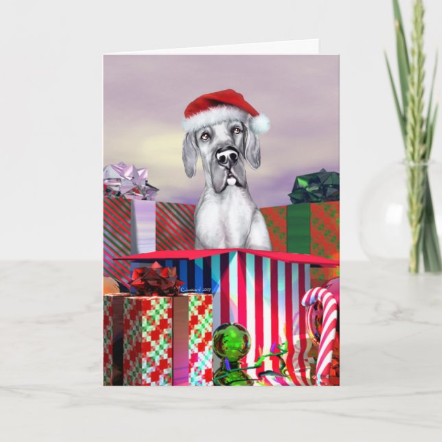Cartes Pour Fêtes Annuelles Grand Danse Noël Surprise Bleu UC (Devant)