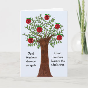 Cartes Pour Fêtes Annuelles Grand enseignant Apple Tree Design