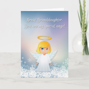 Cartes Pour Fêtes Annuelles Grand-fille Angel, voeux de Noël