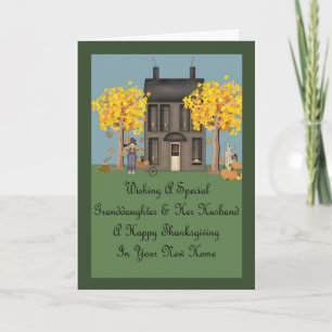 Cartes Pour Fêtes Annuelles Grand-fille Mari Nouveau Bon thanksgiving à domici