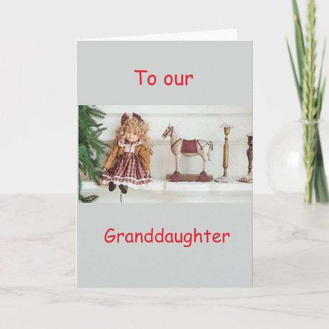 CARTES POUR FÊTES ANNUELLES "GRAND-FILLE" SOUHAITE À NOËL (Devant)