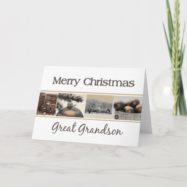 Cartes Pour Fêtes Annuelles Grand-fils Joyeux Noël (Devant)