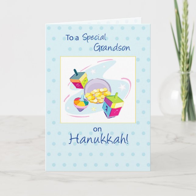 Cartes Pour Fêtes Annuelles Grand-fils sur Hanoukka (Devant)