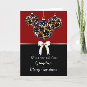 Cartes Pour Fêtes Annuelles Grand-mère / Joyeux Noël - Ampoules élégantes / Bo