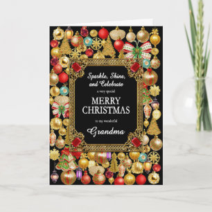Cartes Pour Fêtes Annuelles Grand-mère Joyeux Noël avec ornements
