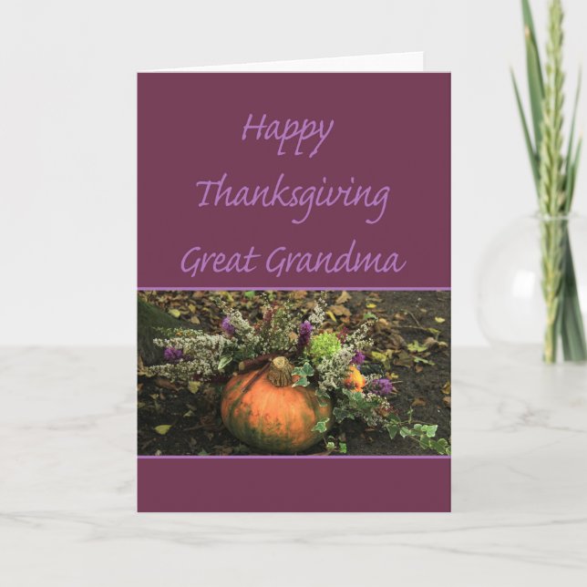 Cartes Pour Fêtes Annuelles Grand-mère Thanksgiving (Devant)