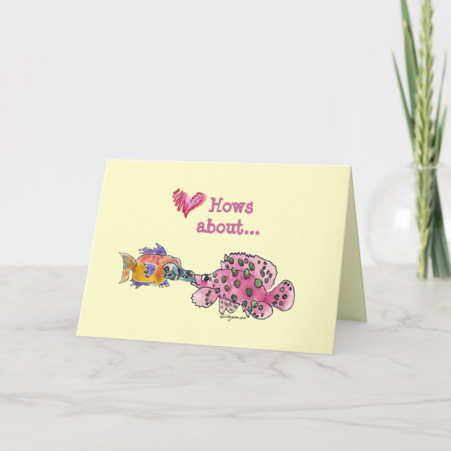 Cartes Pour Fêtes Annuelles Grand mouillez les poissons de bande dessinée de (Devant)