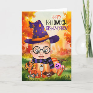 Cartes Pour Fêtes Annuelles Grand-neveu Petit Assistant Petit Citrouille Hallo