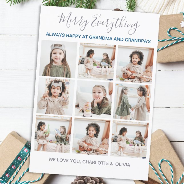 Cartes Pour Fêtes Annuelles Grand-parents 9 Photo Collage Noël  (Créateur téléchargé)
