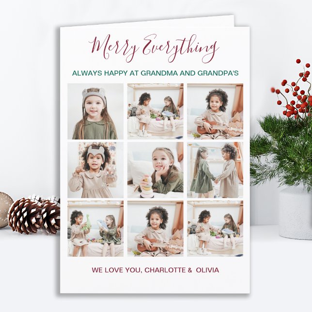 Cartes Pour Fêtes Annuelles Grand-parents 9 Photo Joyeux Noël (Créateur téléchargé)