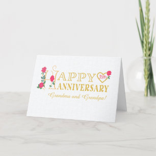 Cartes Pour Fêtes Annuelles Grand-parents Anniversaire de l'année personnalisé