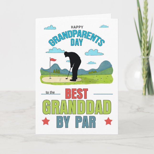 Cartes Pour Fêtes Annuelles Grand-parents Day Best by Par Golf Thème (Devant)