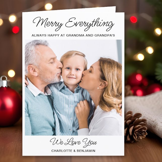 Cartes Pour Fêtes Annuelles Grand-parents Photo Mignonne Joyeux Tout Noël (Créateur téléchargé)