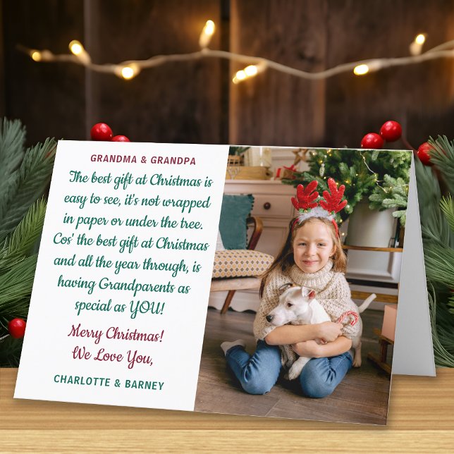 Cartes Pour Fêtes Annuelles Grand-parents Poème de Noël personnalisé Photo (Créateur téléchargé)
