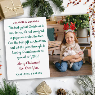 Cartes Pour Fêtes Annuelles Grand-parents Poème de Noël Photo personnalisée