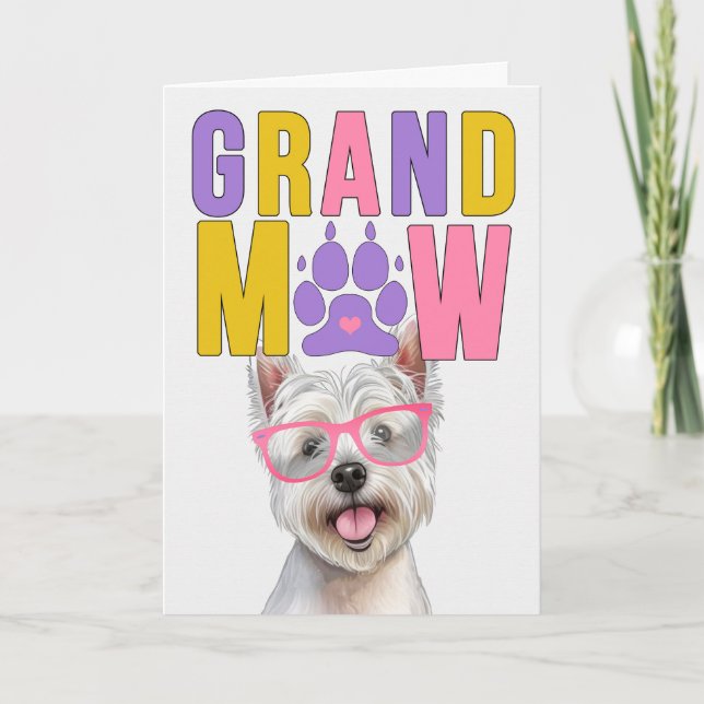 Cartes Pour Fêtes Annuelles Grand-père Grand-père GrandDOG West Highland (Devant)