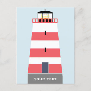 Cartes Pour Fêtes Annuelles Grand phare rouge et blanc Personnalisé
