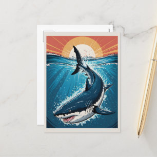 Cartes Pour Fêtes Annuelles Grand Poster de requin blanc