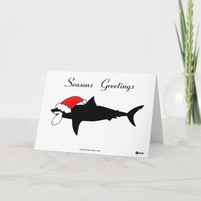 Cartes Pour Fêtes Annuelles grand requin blanc Joyeuses Fêtes (Devant)