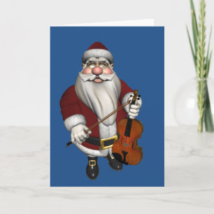 Cartes Pour Fêtes Annuelles Grand violoniste du Père Noël