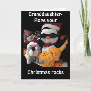 CARTES POUR FÊTES ANNUELLES **GRANDDAUGHTE-H0PE Y0UR CHRITMAS "R0CKS-YOU ROCK"