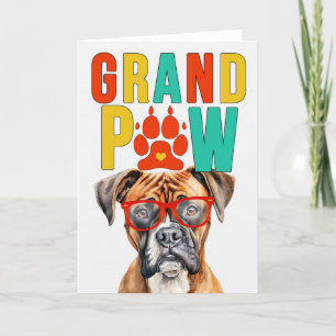 Cartes Pour Fêtes Annuelles GrandDOG Grand-parents de chien de boxe GrandPAW