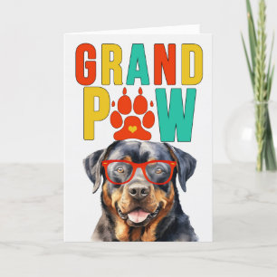 Cartes Pour Fêtes Annuelles GrandDOG Grand-parents de GrandPAW Rottweiler