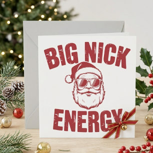 Cartes Pour Fêtes Annuelles Grande Énergie Citation Drôle de Noël de Santa Nic