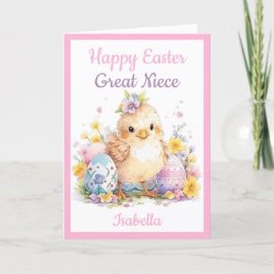 Cartes Pour Fêtes Annuelles Grande Nièce Joyeux oeuf de poussin de Pâques mign