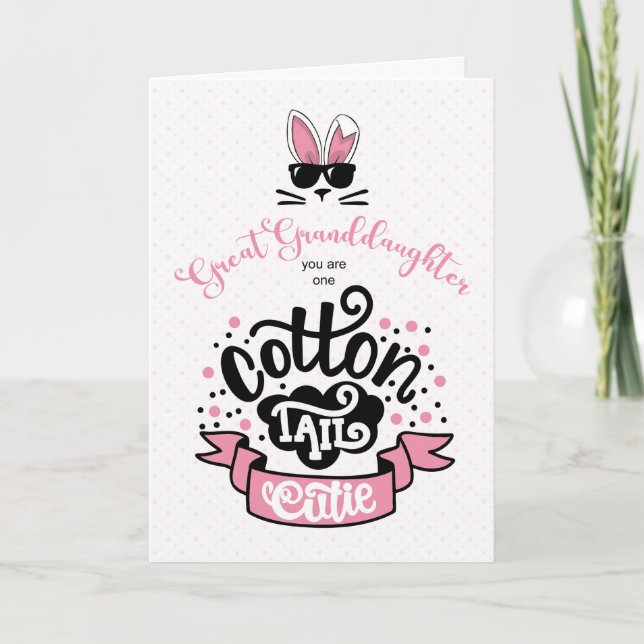 Cartes Pour Fêtes Annuelles Grande Petite-Fille Cottontail Cutie Pâques (Devant)