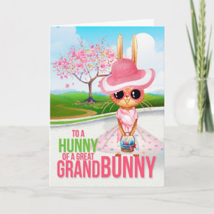 Cartes Pour Fêtes Annuelles Grande petite fille Hunny un grand lapin Pâques