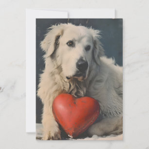 Cartes Pour Fêtes Annuelles Grande Pyrenees Saint-Valentin Vintage