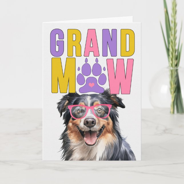 Cartes Pour Fêtes Annuelles GrandMA Anglais Berger GrandDOG Grand-Parents Day (Devant)
