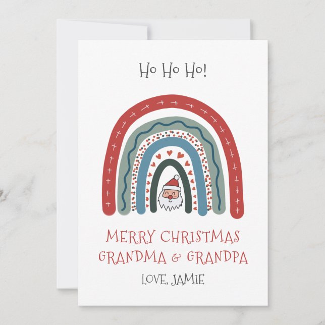 Cartes Pour Fêtes Annuelles Grandma Grand-père Noël Appartement de vacances (Devant)