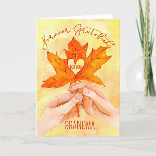 Cartes Pour Fêtes Annuelles Grandma Thanksgiving Pour toujours Gratte Maple