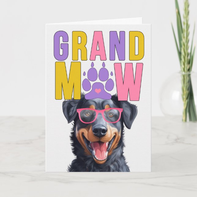 Cartes Pour Fêtes Annuelles GrandMAW Beauceron GrandDOG Grand-parents Day (Devant)