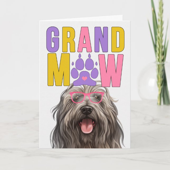 Cartes Pour Fêtes Annuelles GrandMAW Bergamasco GrandDOG Grand-parents Day (Devant)