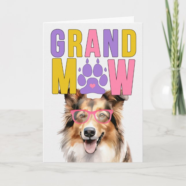 Cartes Pour Fêtes Annuelles GrandMAW Collie GrandDOG Grand-parents Day (Devant)