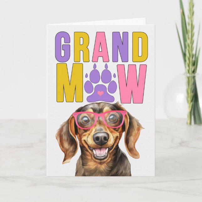 Cartes Pour Fêtes Annuelles GrandMAW Dachshund GrandDOG Grand-parents Day (Devant)