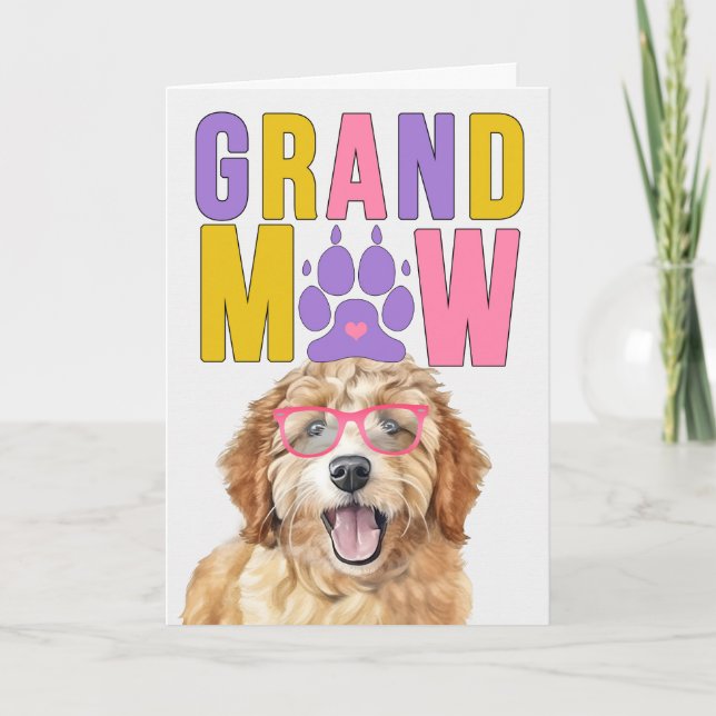 Cartes Pour Fêtes Annuelles GrandMAW Goldendoodle CHIEN Drôle Jour des grands- (Devant)