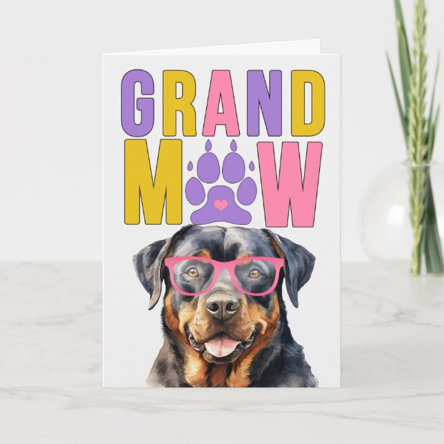 Cartes Pour Fêtes Annuelles GrandMAW Rottweiler GrandDOG Grand-parents Day (Devant)