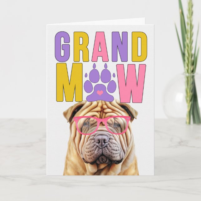 Cartes Pour Fêtes Annuelles GrandMAW Shar Pei GrandDOG Grandparents Day (Devant)