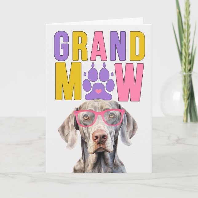 Cartes Pour Fêtes Annuelles GrandMAW Weimaraner GrandDOG Grand-parents Day (Devant)